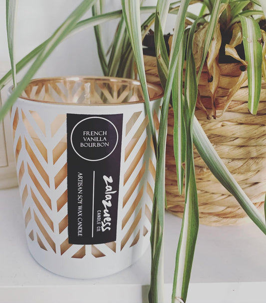 Chevron White & Rose Gold